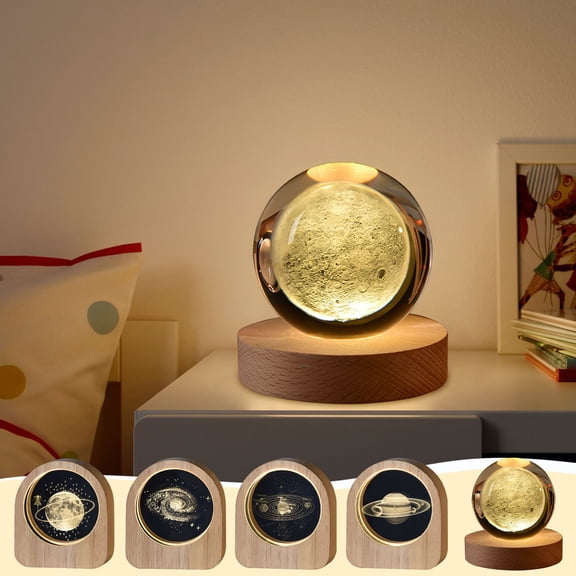 Tpzfurit Experience Tranquility with our Glowing Crystal Night Light, Elegant Design Meets Energy-Efficient LED Technology - Perfect for Personalizing your Space or Gifting with H