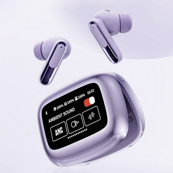 Christmas Clearance Tpzfurit V20 Bluetooth 5.4 Earphones with Advanced ANC & ENC, Full-Color Control Screen, Type-C Charging, 11mm Speaker, and 48-Hour Listening - Ideal for Calls, Gaming, Music & Sp