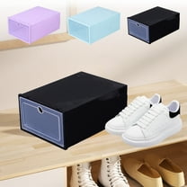 Transparent Plastic Shoe Box Organizer - Stackable Storage with Flip Lid, Drawer-Style Design - Space-Saving Home Organization Solution for Closets & Under Beds - 31x21x12cm, Avai