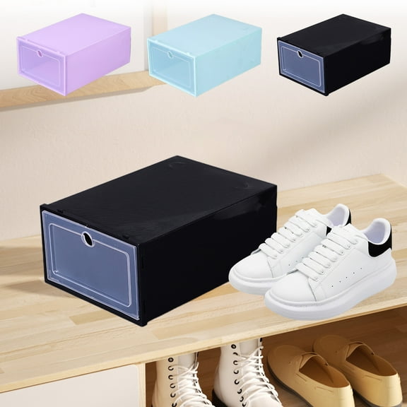 Transparent Plastic Shoe Box Organizer - Stackable Storage with Flip Lid, Drawer-Style Design - Space-Saving Home Organization Solution for Closets & Under Beds - 31x21x12cm, Avai