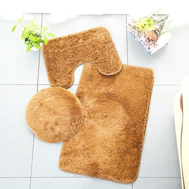Christmas Clearance Under $5.00 Usdian Flash Deals Clearance 3Pc Bathroom Set Rug Mat Toilet Lid Cover Plain Color Bathmats