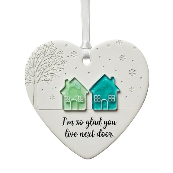 Christmas Clearance Vggrvlo Heart Shaped Sea Glass Friendship Ornament Christmas Tree Hanging Ornaments for Best Friends