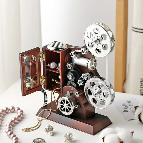 Vintage Music Box with Mechanical Music Player, Collect and Store , Dances to Classic Tunes (8.1x5.6x2.4in, 0.58lb), Ideal Decor for Home or Office.