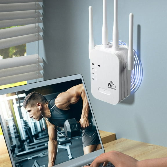 WiFi Extender Signal Booster with Ethernet Port - 802.11b/g/n/a Support, 2.4G Frequency, WPA2 - Enhance Internet Coverage for Homes, Offices - Easy Setup via Smartphone