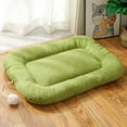 thumbnail image 1 of Winter Warm Pet Mat Dog Cat Kennel Pad - Thick Flax Material Sleeping Cushion for Dogs & Cats - Insulated Comfort Bed Mat with Easy Clean Design - Green/Coffee Color - 15.75x23.63, 1 of 6