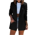 thumbnail image 1 of Christmas Clearance! Women Business Attire Solid Color Warm Soft Long Sleeve Cardigan Stylish Trench Coat Jumper TopsJacket Coat, 1 of 8