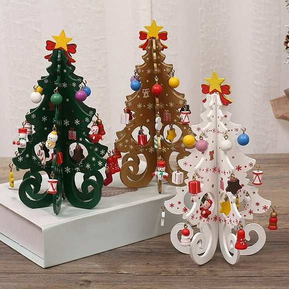 Christmas Clearance!Wooden Christmas Tree, Christmas Gift, Six-piece Tree With Small Pendants Set, Christmas Ornaments, Gifts And DecorationsGood Gifts 2025