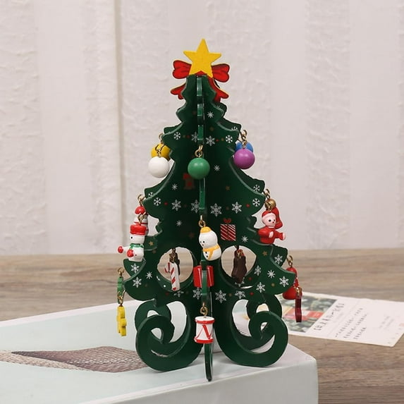 Christmas Clearance!Wooden Christmas Tree, Christmas Gift, Six-piece Tree With Small Pendants Set, Christmas Ornaments, Gifts And DecorationsGood Gifts 2024