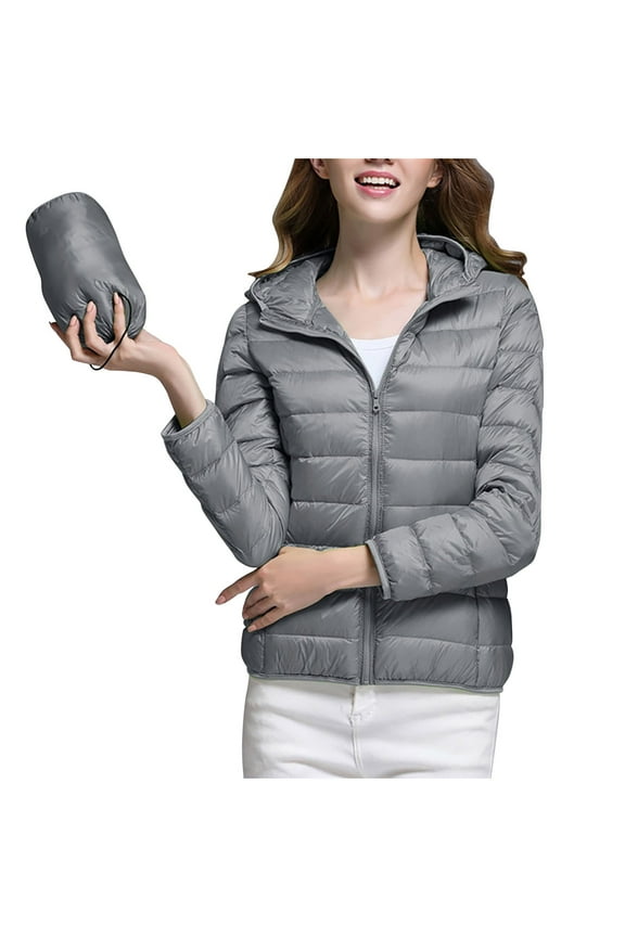 Christmas Clearance! ZVNAΖH Lightweight Puffer Jacket Women Short Padded Jackets Zip Up Quilted Jacket Slim Fit Long Sleeve Jacket Warm Coats