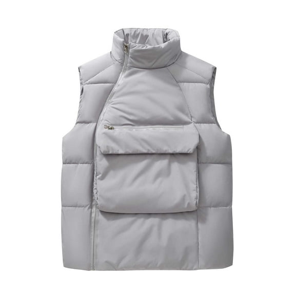 Christmas Clearance! ZVNAΖH Men Puffer Vest Packable Warm Quilted Sleeveless Outerwear for Work Casual Travel