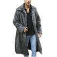 thumbnail image 1 of ZVNAΖH Men's Fluffy Faux Fur Coat Winter Warm Thick Overcoat Outwear Long Cardigan Plush Jacket, 1 of 8