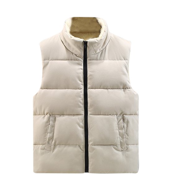 ZVNAΖH Men's Puffer Vest Sherpa Lined Outdoor Zipper Fleece Vest Warm Sleeveless Men Winter Jackets Water-Resistant S-5XL