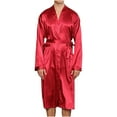 thumbnail image 1 of Christmas Clearance! ZVNAΖH Men’s Satin Robe Lightweight Silk Bathrobe, Long Sleeve Loungewear, Pajama Set, 1 of 7