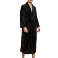 thumbnail image 1 of Christmas Clearance! ZVNAΖH Men's Shawl Collar Fleece Bathrobe Long Spa Robe, Thickened Plush Robe Big and Tall Bathrobe, Winter Loungewear, 1 of 4
