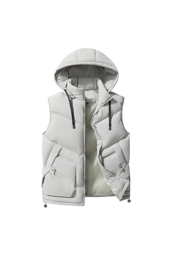 ZVNAΖH Men's Ultra Loft Lightweight Packable Puffer Vest Thicken Winter Vest Water-Resistant Puffer Jacket Thicken Vest