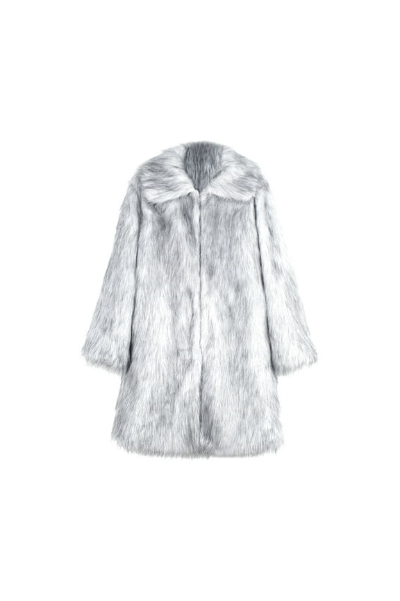 ZVNAΖH Mens Faux Fur Coat Long Warm Thick Overcoat Outwear Winter Fuzzy Jacket