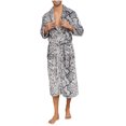thumbnail image 1 of Christmas Clearance! ZVNAΖH Mens Flannel Robes Knee Length Soft Warm Fleece Bathrobe Snake Print House Coat Loungewear, 1 of 4