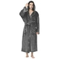 thumbnail image 1 of Christmas Clearance! ZVNAΖH Mens Fleece Plush Robe with Hood Ultra Soft Fluffy Full Length Long with Pockets Luxurious House Coat, 1 of 5