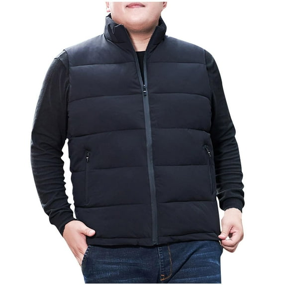 ZVNAΖH Mens Outdoor Vest Padded Puffer Vest Plus Size Lightweight Sleeveless Jackets Winter Warm Coat L-5XL