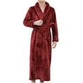 thumbnail image 1 of Christmas Clearance! ZVNAΖH Mens Robes Big and Tall Full Length Plush Fleece Long Robe for Men Bathrobe Shawl Collar Warm Winter House Robes, 1 of 2