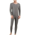 thumbnail image 1 of ZVNAΖH Mens Thermal Underwear Set Sport Base Layers Winter Warm Long Johns and V Neck Top, Slim Fit, Solid Color, Sizes L-4XL, 1 of 3