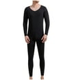 thumbnail image 1 of ZVNAΖH Mens Thermal Underwear Set Sport Base Layers Winter Warm Long Johns and V Neck Top, Slim Fit, Solid Color, Sizes L-4XL, 1 of 3