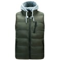 thumbnail image 1 of ZVNAΖH Mens Zipper Hooded Puffer Vest Coat Winter Warm Sleeveless Jacket with Zip Pockets and Chest Pocket, 1 of 9