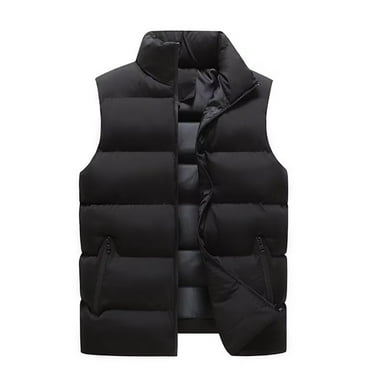 Christmas Clearance! ZVNAΖH Puffer Vest Men Big and Tall Sleeveless Jacket Casual Winter Jacket Zip Up Vest with Pockets Stand Collar Vest