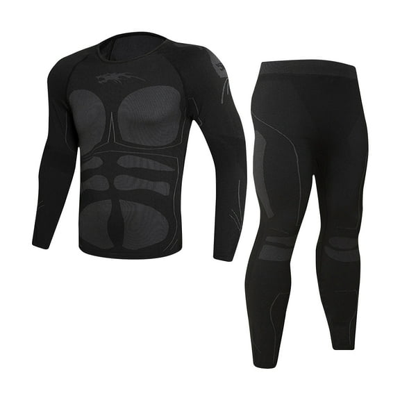 ZVNAH Thermal Underwear for Men Extreme Cold Sport Base Layers Winter Warm Long Johns High Elasticity Color Block Underwear Set