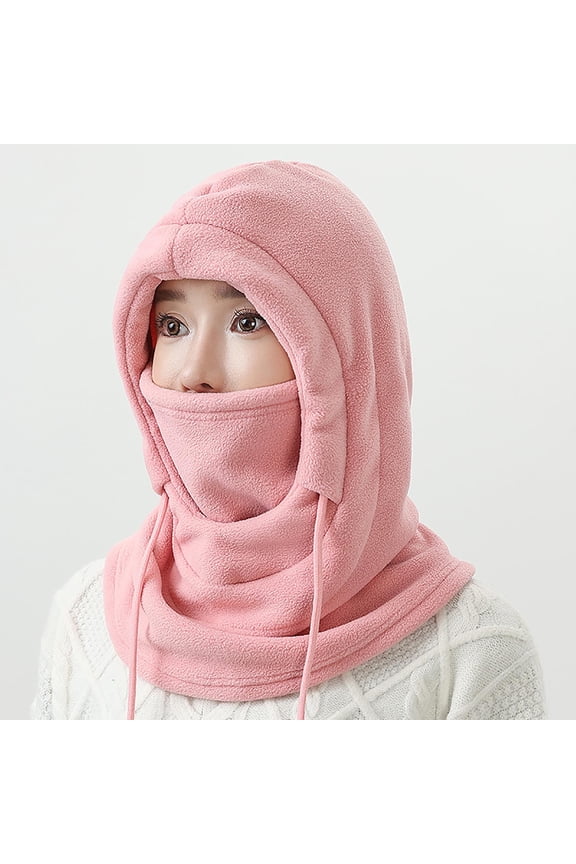 ZVNAΖH Women Winter Hat with Attached Scarf Outdoor Cycling Windproof Ear Protection Cap