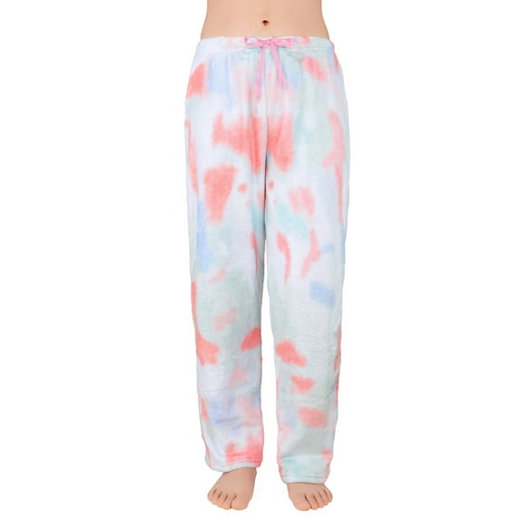ZVNAΖH Womens Fuzzy Pajama Pants, Plush Warm Sleep Pants, Fluffy Soft Fleece Lounge Pants, Casual Print, Sizes S-XXL