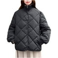 thumbnail image 1 of Christmas Clearance! ZVNAΖH Womens Quilted Jacket Zip Up Padded Coat Casual Puffer Jacket Stand Collar Jacket Winter Warm Coats with Pockets, 1 of 7