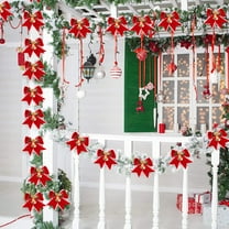 asxite Christmas Decorations,New Christmas Faux Hemps Small Bow Bells Christmas Tree Gift Boxes Christmas Decoration Bows