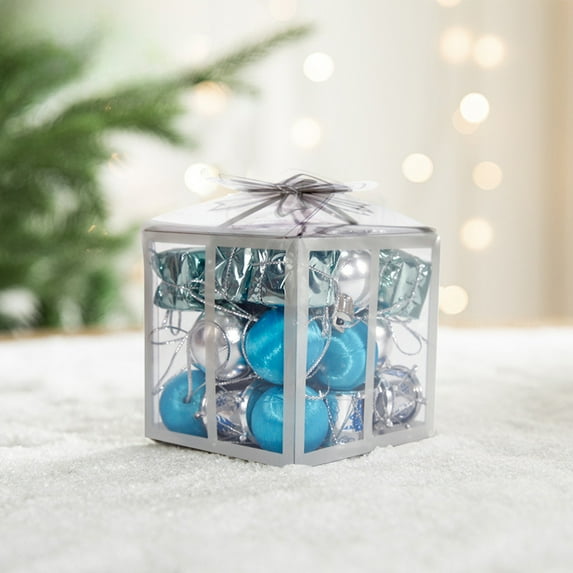 Christmas Clearance asxite Christmas Decorations,New Small Christmas Multi-pack Gift Box Colored Bells Cones Christmas Tree Pendants Hanging Christmas Decorations