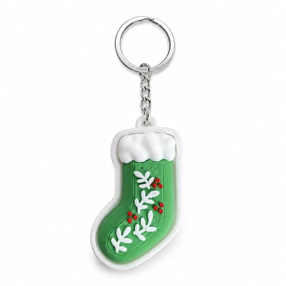 Christmas Clicker Keychain, Mini Sensory Fidget Toy for Backpack and Keys, Popping for Holiday Party Favors