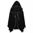 thumbnail image 1 of Christmas Cloak for Women Casual Print Lace Pleated Lace Solid Color Hooded Short Velvet Cape, 1 of 6