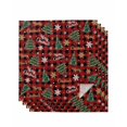 thumbnail image 1 of Christmas Cloth Napkins Set of 4 Reusable Dinner Napkins, Pine Tree Gold White Snowflake Red Black Plaid Cocktail Napkin Washable Table Napkins for Wedding/Holiday Party/Baby Shower 20"x20", 1 of 7