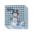 thumbnail image 1 of Christmas Cloth Napkins Set of 4 Reusable Dinner Napkins, Winter Snowman Cardinal Poinsettia Plaid Cocktail Napkin Washable Table Napkins for Wedding/Holiday Party/Baby Shower 20"x20", 1 of 7