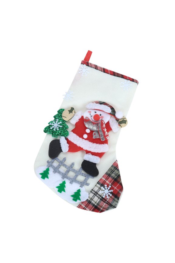 Christmas Cloth Sock Bags - Cartoon Red Hanging Stockings, Non-Woven for Party Decor & Gift Stuffing