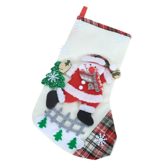 Christmas Cloth Sock Bags - Cartoon Red Hanging Stockings, Non-Woven for Party Decor & Gift Stuffing