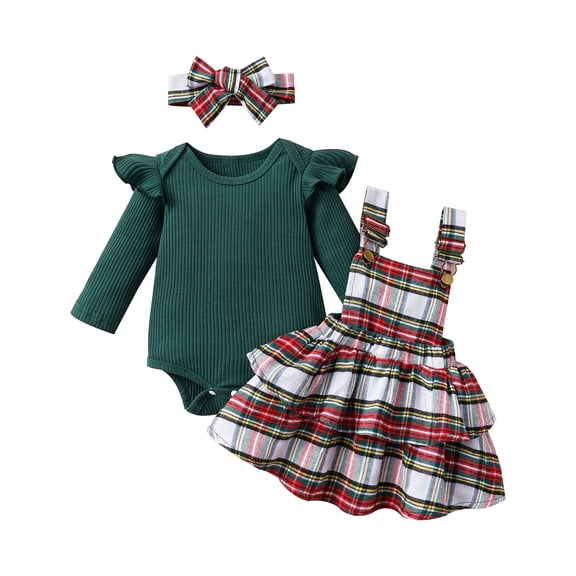 Christmas Clothes Baby Girls Clothing Set 3M 6M 12M 18M My First Christmas Baby Clothes Set Romper And Skirts New Born Baby Clothing