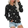 thumbnail image 1 of Christmas Clothes Women Crewneck Sweatshirts Loose Fit Long Sleeve Holiday Festive Outfits Xmas Printed Tops (L, Black), 1 of 6