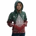thumbnail image 1 of Christmas Clothes Womens Long Sleeve Oversized Graphic Hoodie Xmas Tree Printed Pullover Sweatshirts Loose Tops (2XL, Army Green), 1 of 3