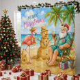 thumbnail image 1 of Christmas Coastal Snowman Shower Curtains for Bathroom, Winter Santa Claus Flamingo Waterproof Fabric Shower Curtain, Decorative Bathroom Curtain for Bathtub, 72"x84", No Hooks Included, 1 of 9