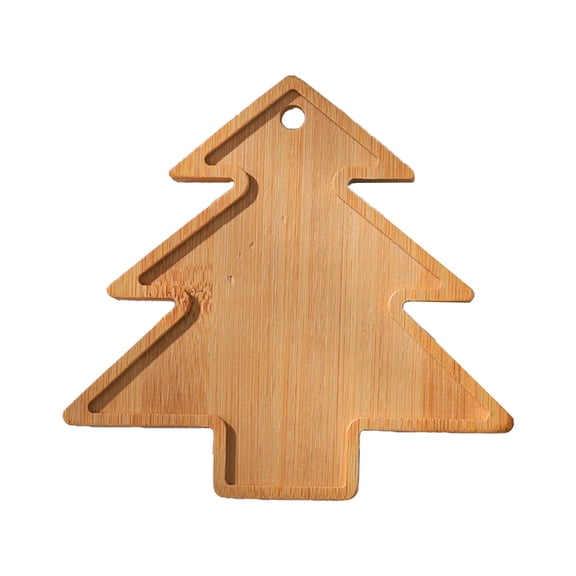 Christmas Coaster Base Bamboo Tray DIY Mosaic Base Unfinished Craft Material for Kids and Adults Holiday Table Decor