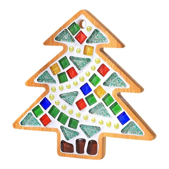 Christmas Coaster DIY Kit Mosaic Tiles Complete Materials Package for Children and Family Crafting Fun