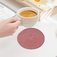 thumbnail image 1 of Christmas Coasters,Coasters for Drinks,Coffee,Cotton Woven Absorbent Coaster with Holder,Boho Coasters for Home Decor Tabletop Protection Suitable for Kinds of Cups,Coffee(White with Red Stripes), 1 of 4