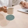 thumbnail image 1 of Christmas Coasters,Coasters for Drinks,Coffee,Cotton Woven Absorbent Coaster with Holder,Boho Coasters for Home Decor Tabletop Protection Suitable for Kinds of Cups,Coffee(White and Green Stripes), 1 of 4