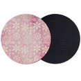 thumbnail image 1 of Christmas Coasters Set of 2, Absorbent Coasters for Drinks, Pink Watercolor Snowflakes Pattern Winter Coaster for Desk Coffee Table Protection, Home Decor House Warming Gifts 4", 1 of 8
