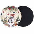 thumbnail image 1 of Christmas Coasters Set of 2, Absorbent Coasters for Drinks, Snowman Poinsettia Pine Tree Branch Squirrel Cat Coaster for Desk Coffee Table Protection, Home Decor House Warming Gifts 4", 1 of 8